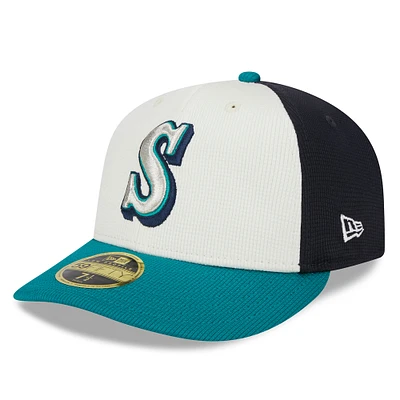 Men's New Era Cream Seattle Mariners 2025 Batting Practice Low Profile 59FIFTY Fitted Hat