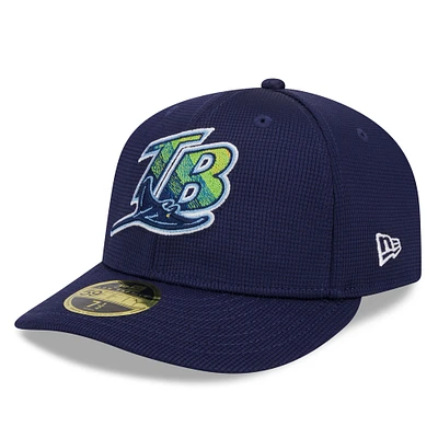 Men's New Era Navy Tampa Bay Rays 2025 Batting Practice Low Profile 59FIFTY Fitted Hat
