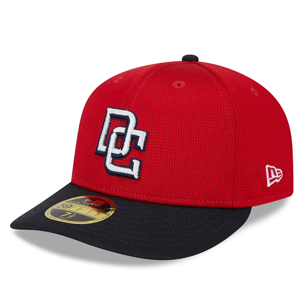 Men's New Era Red Washington Nationals 2025 Batting Practice Low Profile 59FIFTY Fitted Hat