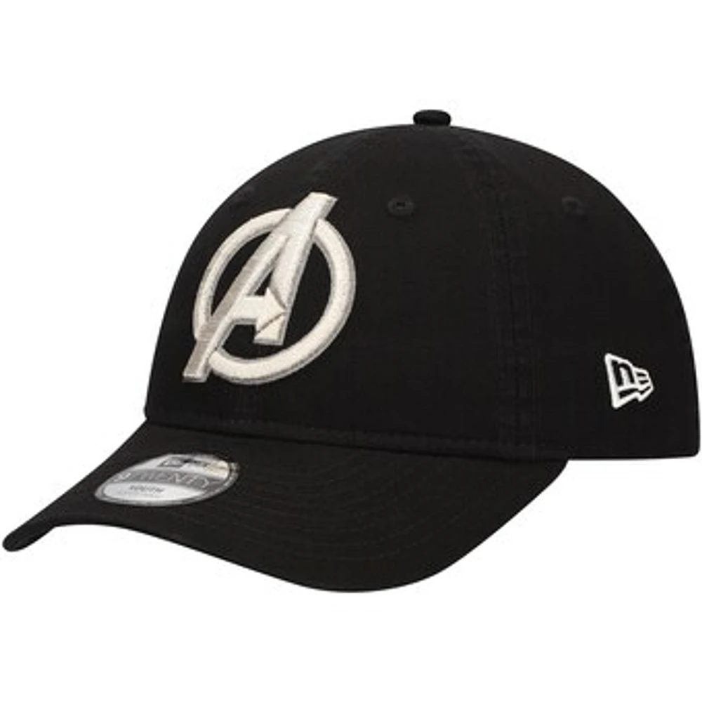 Youth New Era Black The Avengers 9TWENTY Adjustable Hat