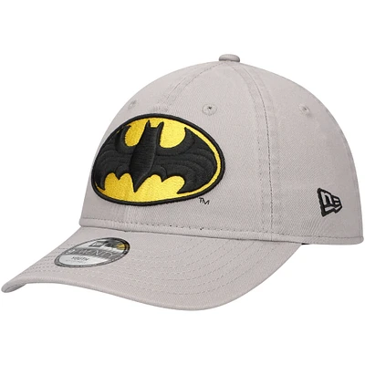 Youth New Era Gray Batman 9TWENTY Adjustable Hat
