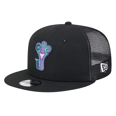 Youth New Era The Joker Black Batman 9FIFTY Trucker Adjustable Hat