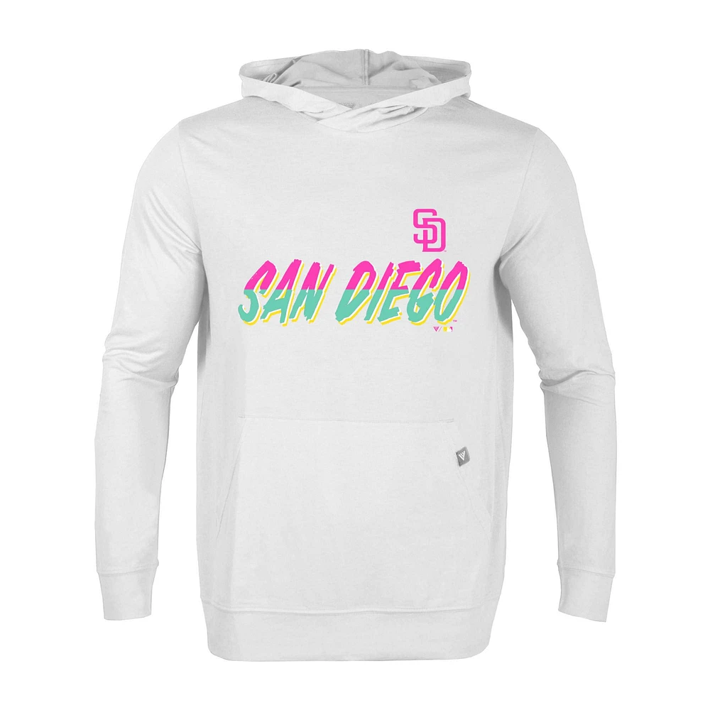 Men's Levelwear White San Diego Padres City Connect Relay Core Logo Pullover Hoodie