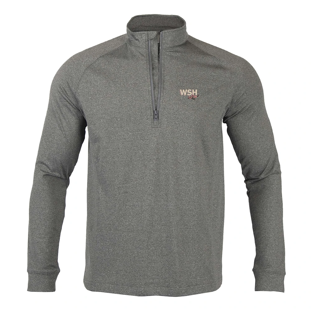 Men's Levelwear Heather Charcoal Washington Nationals City Connect Calibre Insignia Core Quarter-Zip Pullover Top