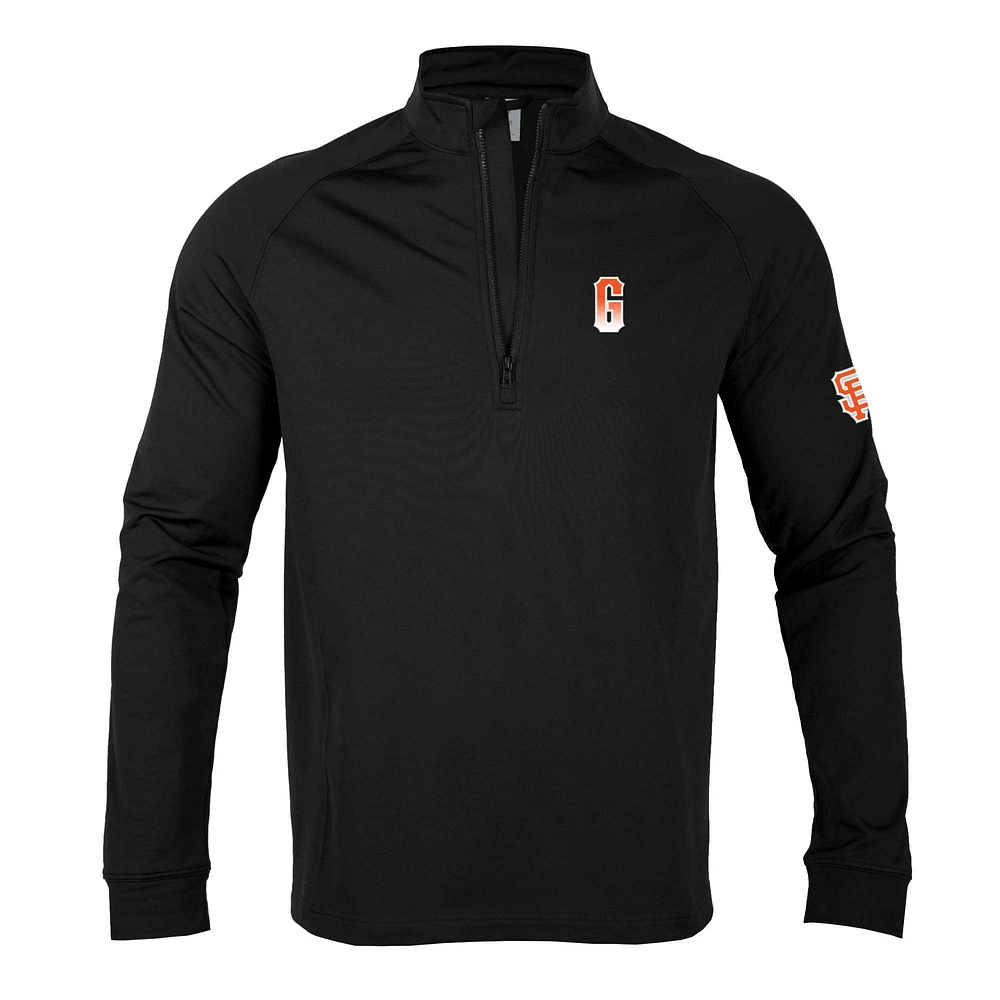 Men's Levelwear Black San Francisco Giants City Connect Calibre Insignia Core Quarter-Zip Pullover Top