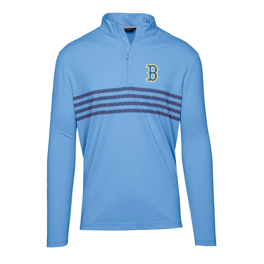 Men's Levelwear Light Blue Boston Red Sox City Connect Asher Insignia Core Quarter-Zip Pullover Top