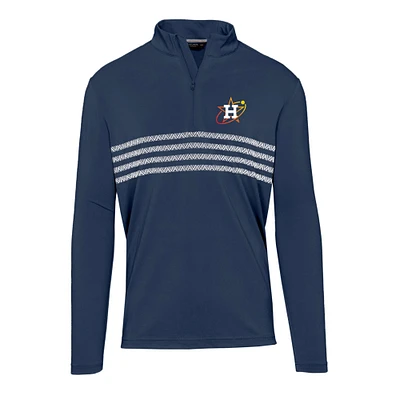 Men's Levelwear Navy Houston Astros City Connect Asher Insignia Core Quarter-Zip Pullover Top