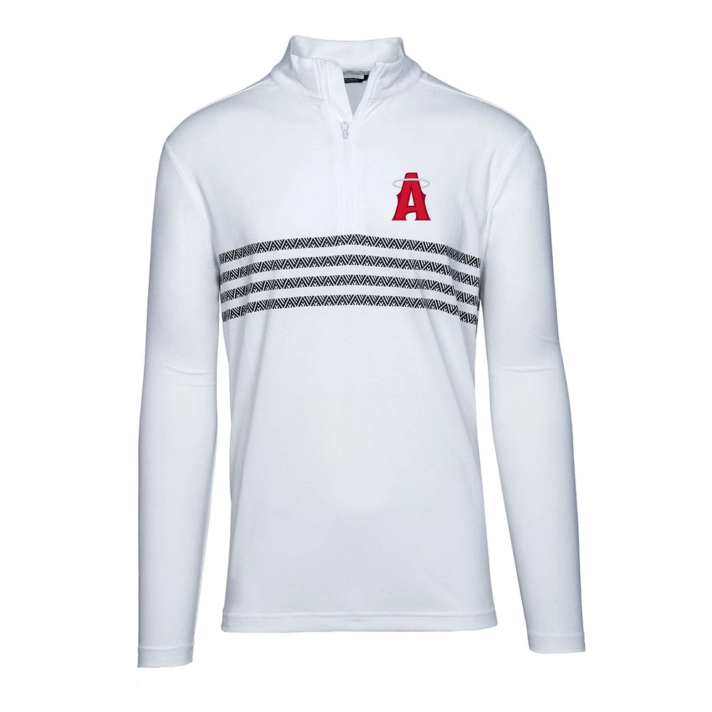 Men's Levelwear White Los Angeles Angels City Connect Asher Insignia Core Quarter-Zip Pullover Top