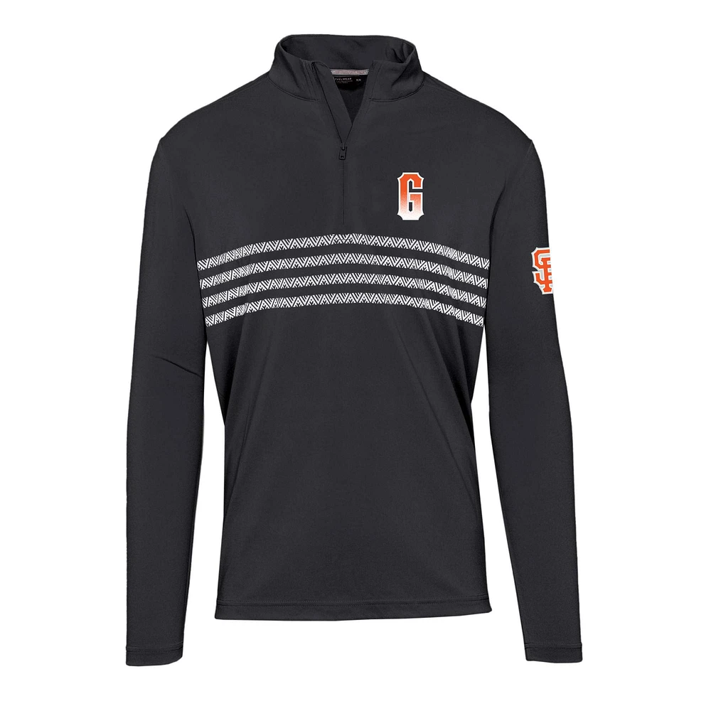 Men's Levelwear Black San Francisco Giants City Connect Asher Insignia Core Quarter-Zip Pullover Top