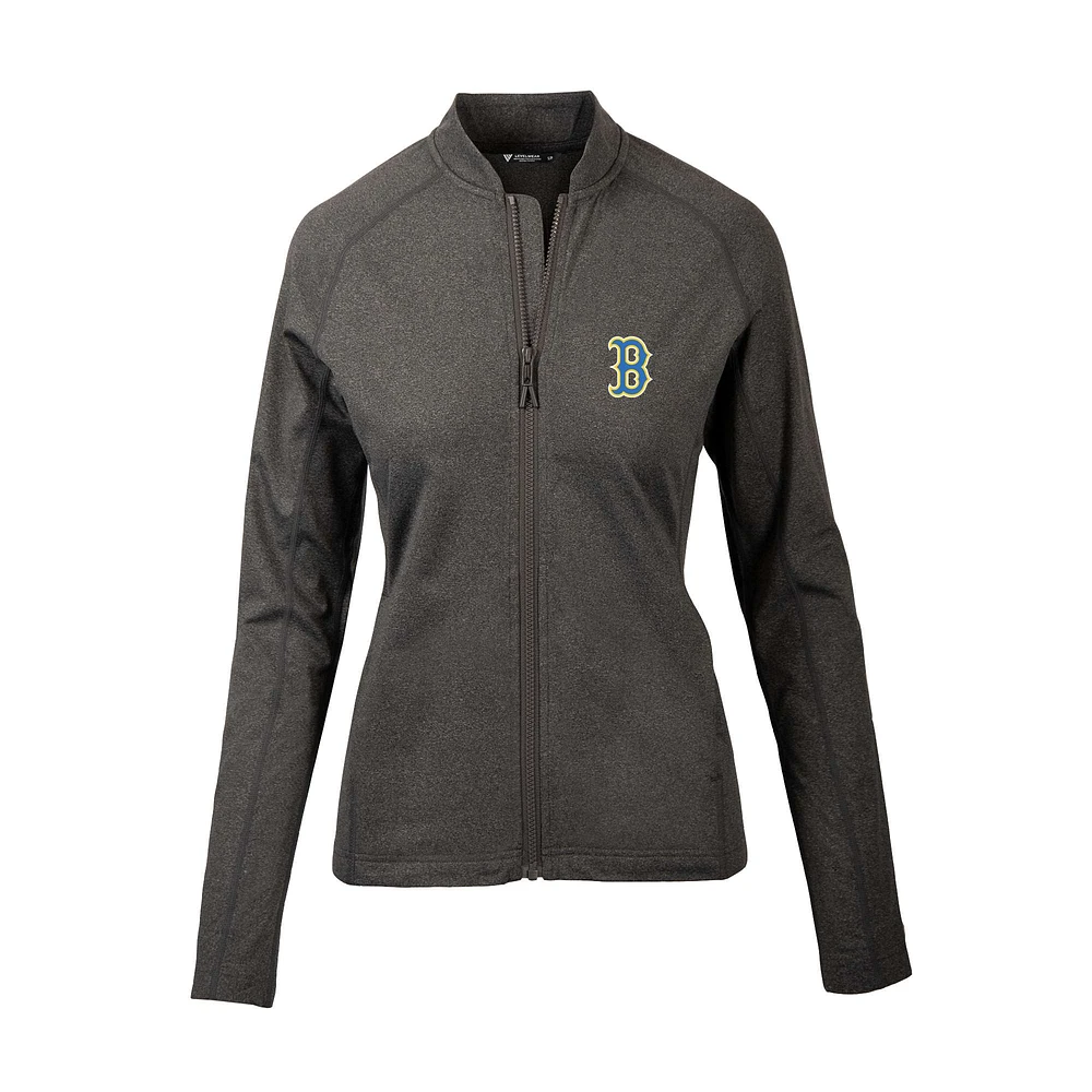 Women's Levelwear Heather Charcoal Boston Red Sox City Connect Ezra Insignia Core Full-Zip Jacket