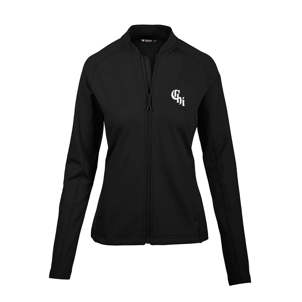 Women's Levelwear Black Chicago White Sox City Connect Ezra Insignia Core Full-Zip Jacket