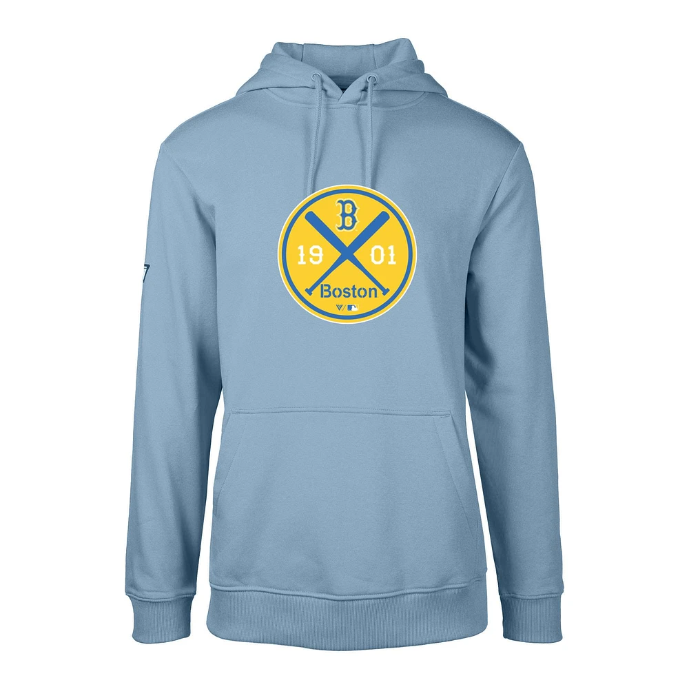 Men's Levelwear Light Blue Boston Red Sox City Connect Podium Strike Pullover Hoodie