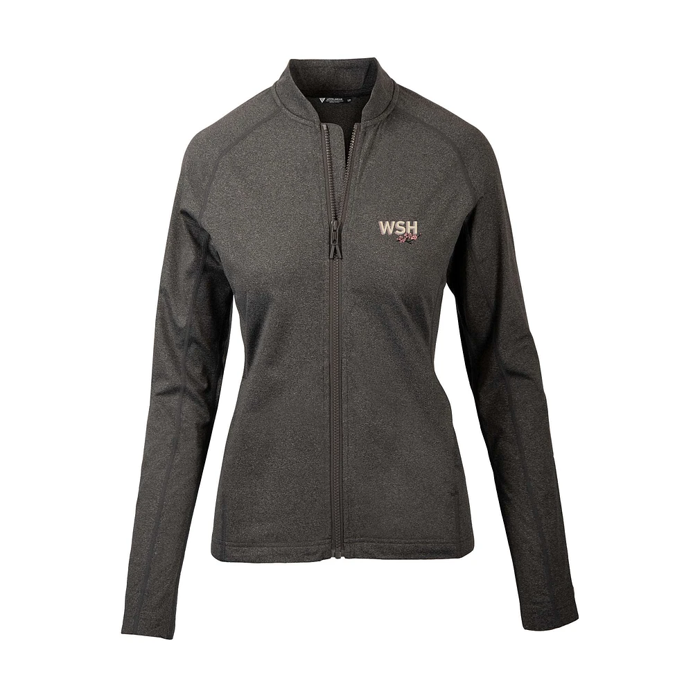 Women's Levelwear Heather Charcoal Washington Nationals City Connect Ezra Insignia Core Full-Zip Jacket