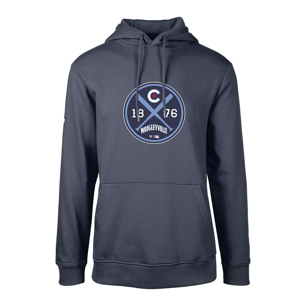 Men's Levelwear Navy Chicago Cubs City Connect Podium Strike Pullover Hoodie