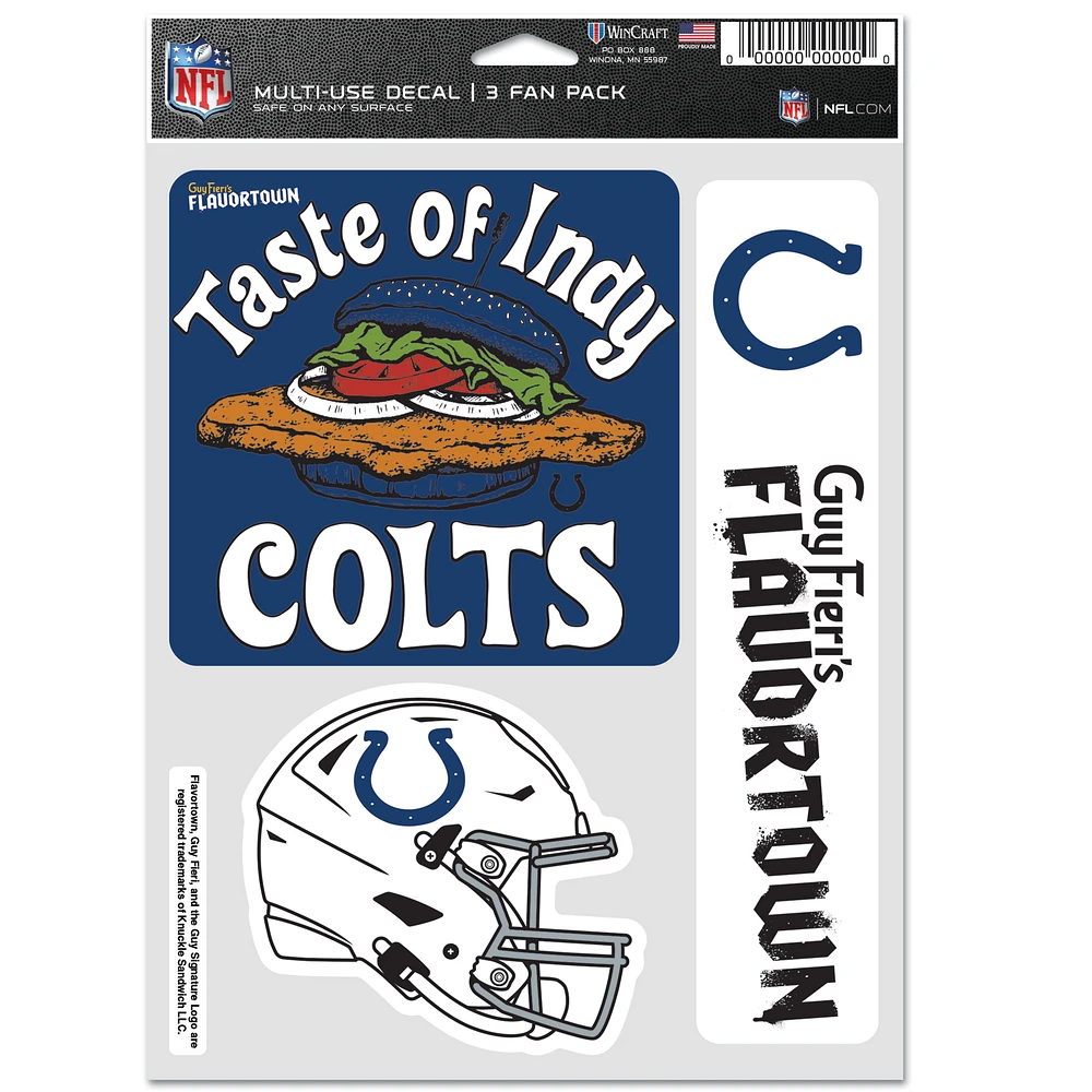 WinCraft Indianapolis Colts NFL x Guy Fieri’s Flavortown 5.5'' x 7.75'' Three-Pack Fan Decal Set
