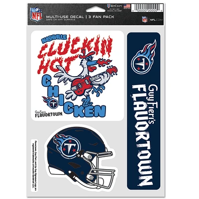 WinCraft Tennessee Titans NFL x Guy Fieri’s Flavortown 5.5'' x 7.75'' Three-Pack Fan Decal Set