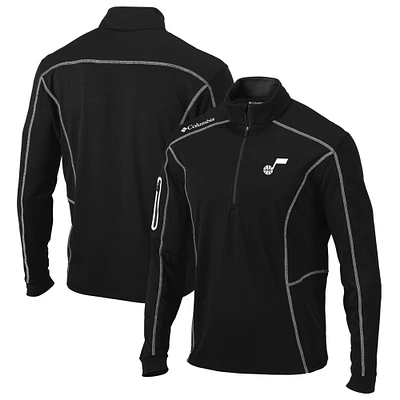 Men's Columbia Black Utah Jazz Omni-Wick Shotgun Quarter-Zip Pullover Top
