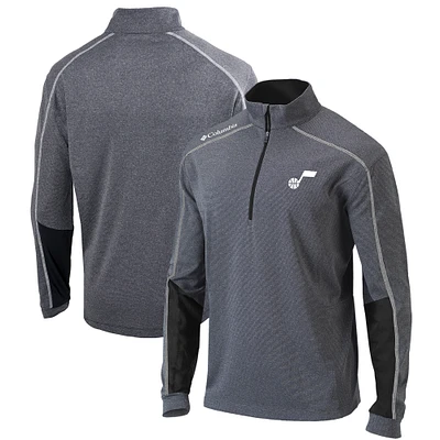 Men's Columbia Black Utah Jazz Omni-Wick Shotgun 2.0 Quarter-Zip Pullover Top