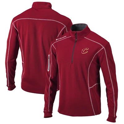 Men's Columbia Wine Cleveland Cavaliers Omni-Wick Shotgun Quarter-Zip Pullover Top
