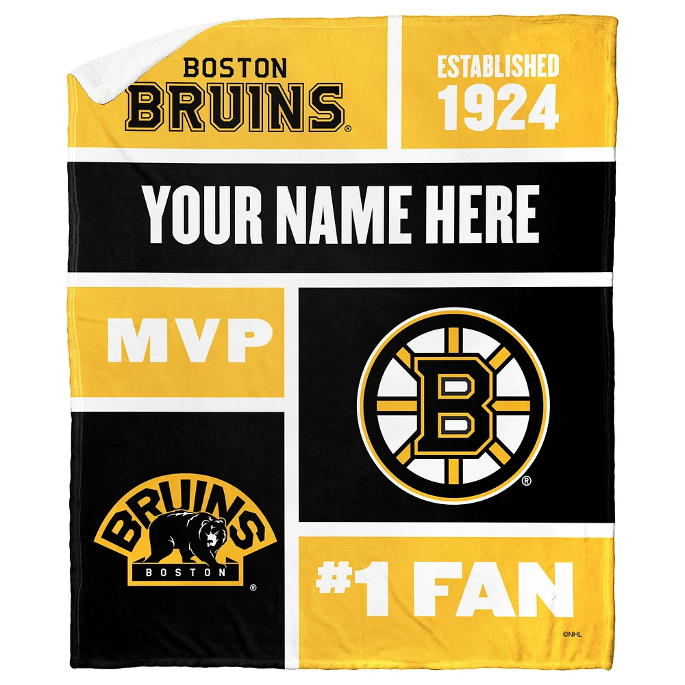 The Northwest Group Boston Bruins 50'' x 60'' Personalized Silk Touch Sherpa Throw Blanket