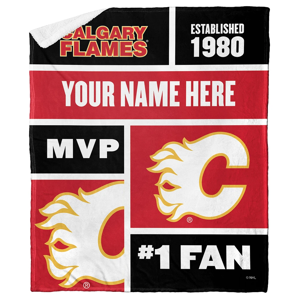 The Northwest Group Calgary Flames 50'' x 60'' Personalized Silk Touch Sherpa Throw Blanket