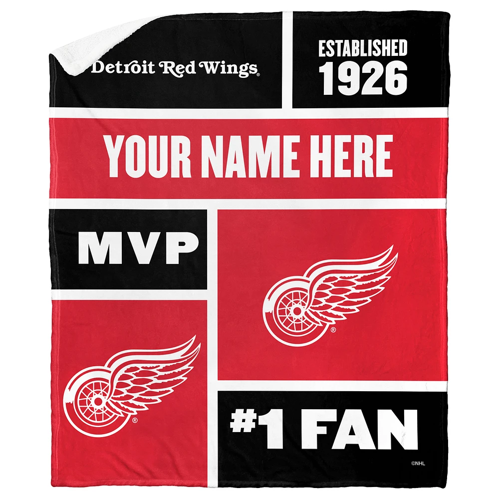 The Northwest Group Detroit Red Wings 50'' x 60'' Personalized Silk Touch Sherpa Throw Blanket
