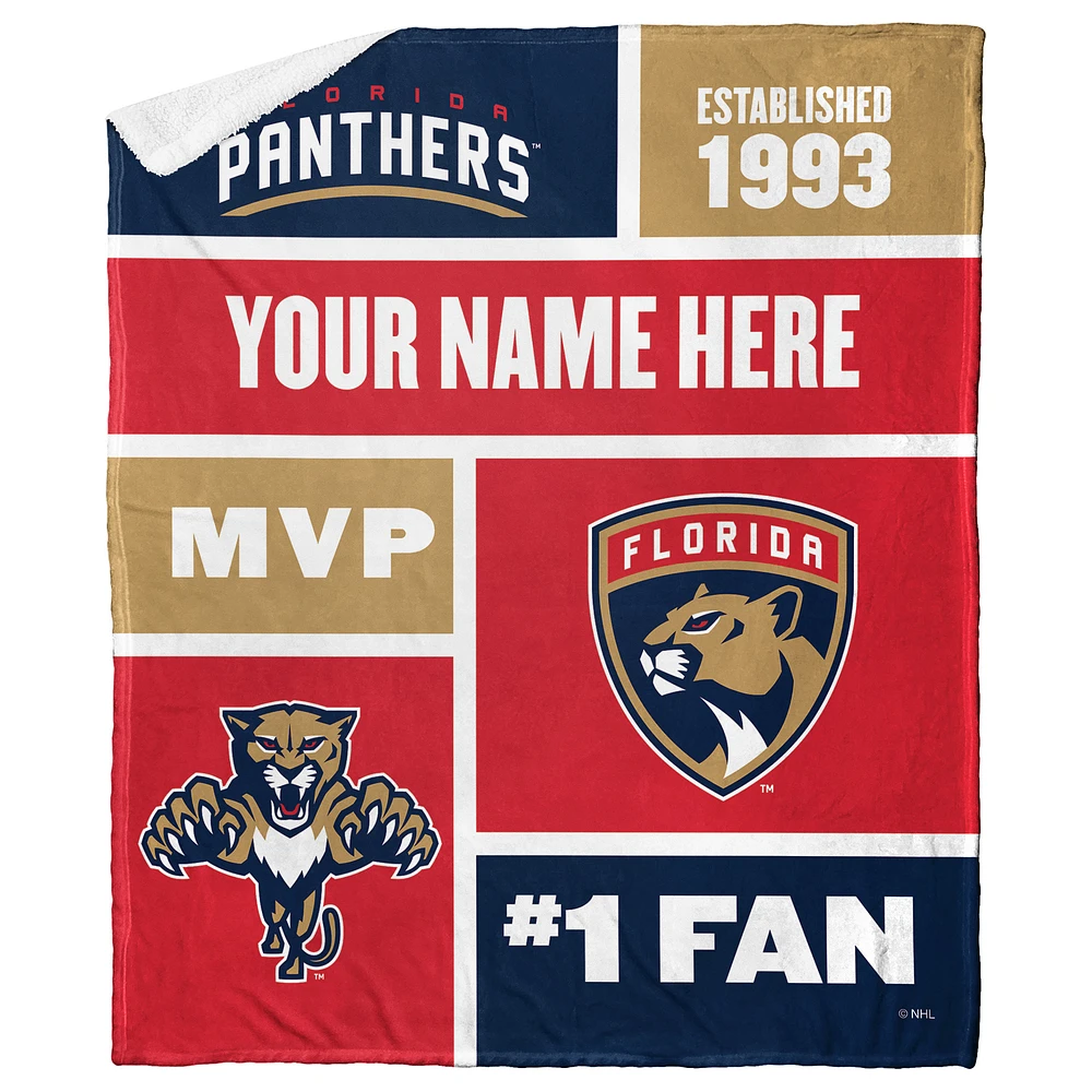 The Northwest Group Florida Panthers 50'' x 60'' Personalized Silk Touch Sherpa Throw Blanket