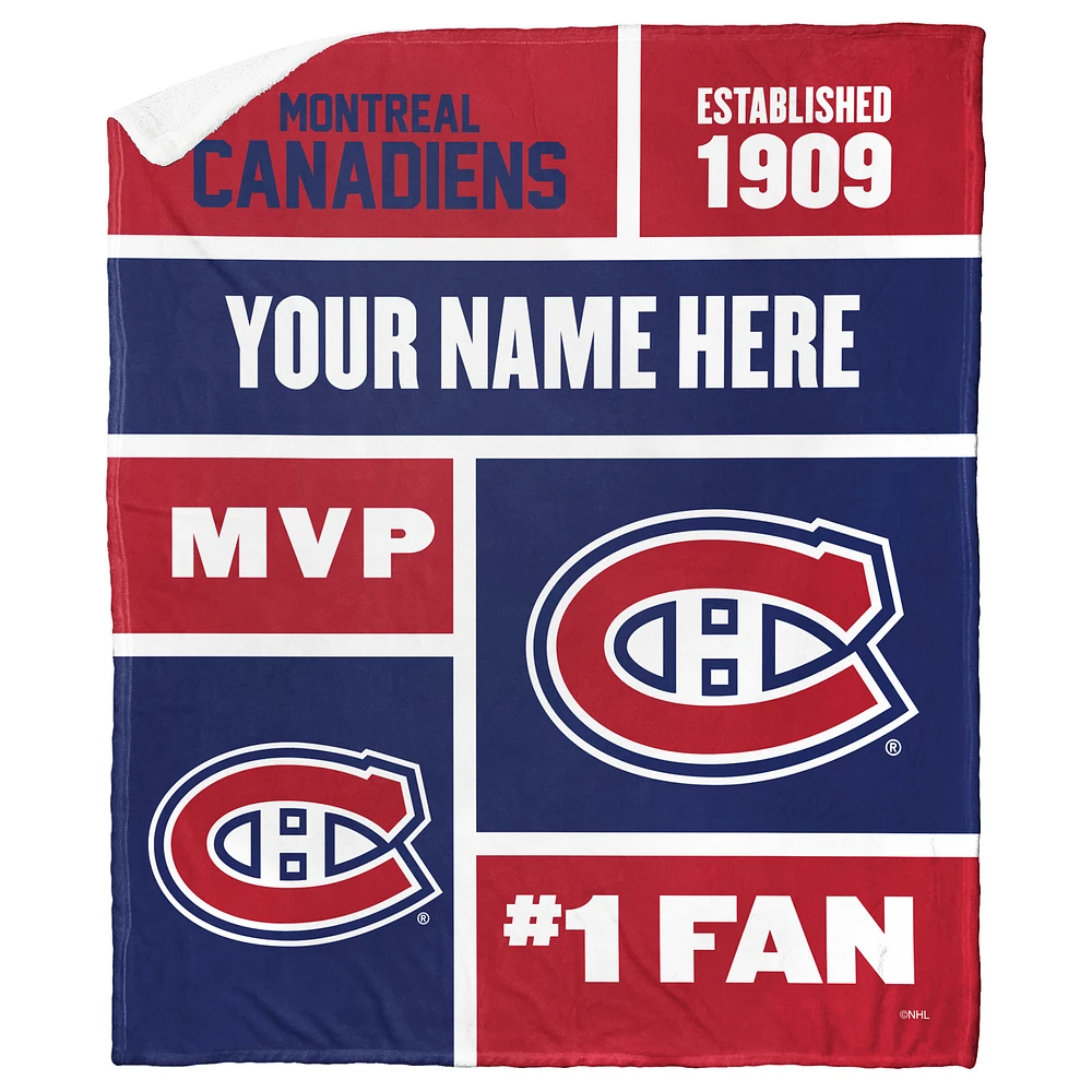 The Northwest Group Montreal Canadiens 50'' x 60'' Personalized Silk Touch Sherpa Throw Blanket
