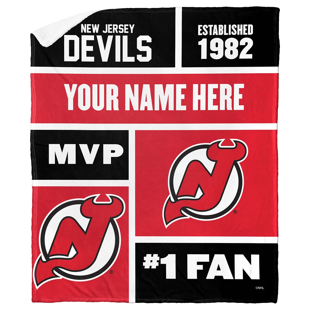 The Northwest Group New Jersey Devils 50'' x 60'' Personalized Silk Touch Sherpa Throw Blanket