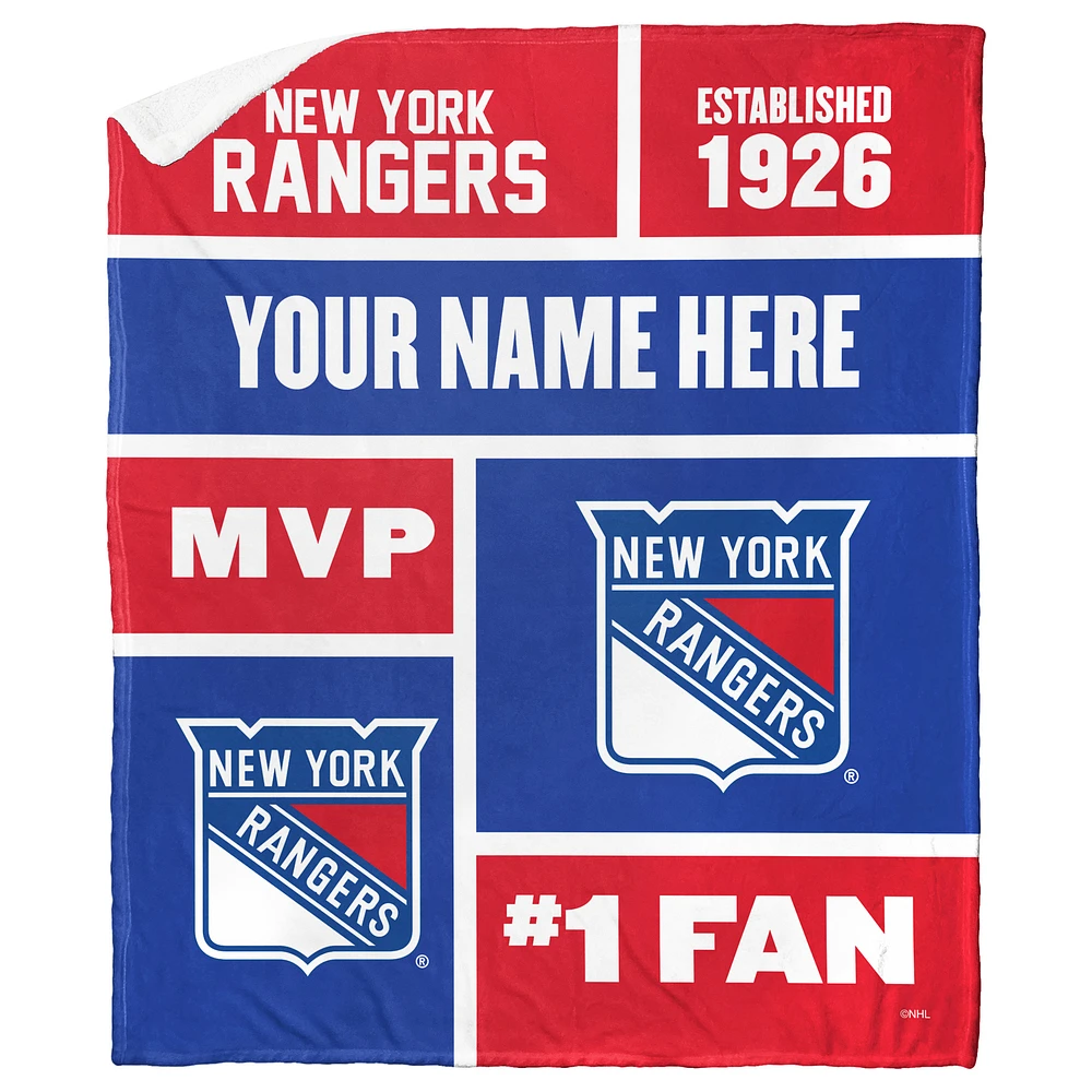 The Northwest Group New York Rangers 50'' x 60'' Personalized Silk Touch Sherpa Throw Blanket