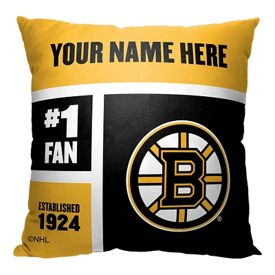 The Northwest Group Boston Bruins 18'' x 18'' Personalized Throw Pillow