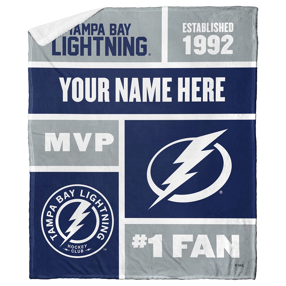 The Northwest Group Tampa Bay Lightning 50'' x 60'' Personalized Silk Touch Sherpa Throw Blanket