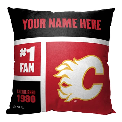 The Northwest Group Calgary Flames 18'' x 18'' Personalized Throw Pillow