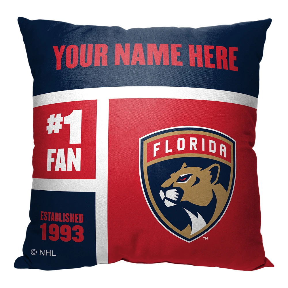 The Northwest Group Florida Panthers 18'' x 18'' Personalized Throw Pillow