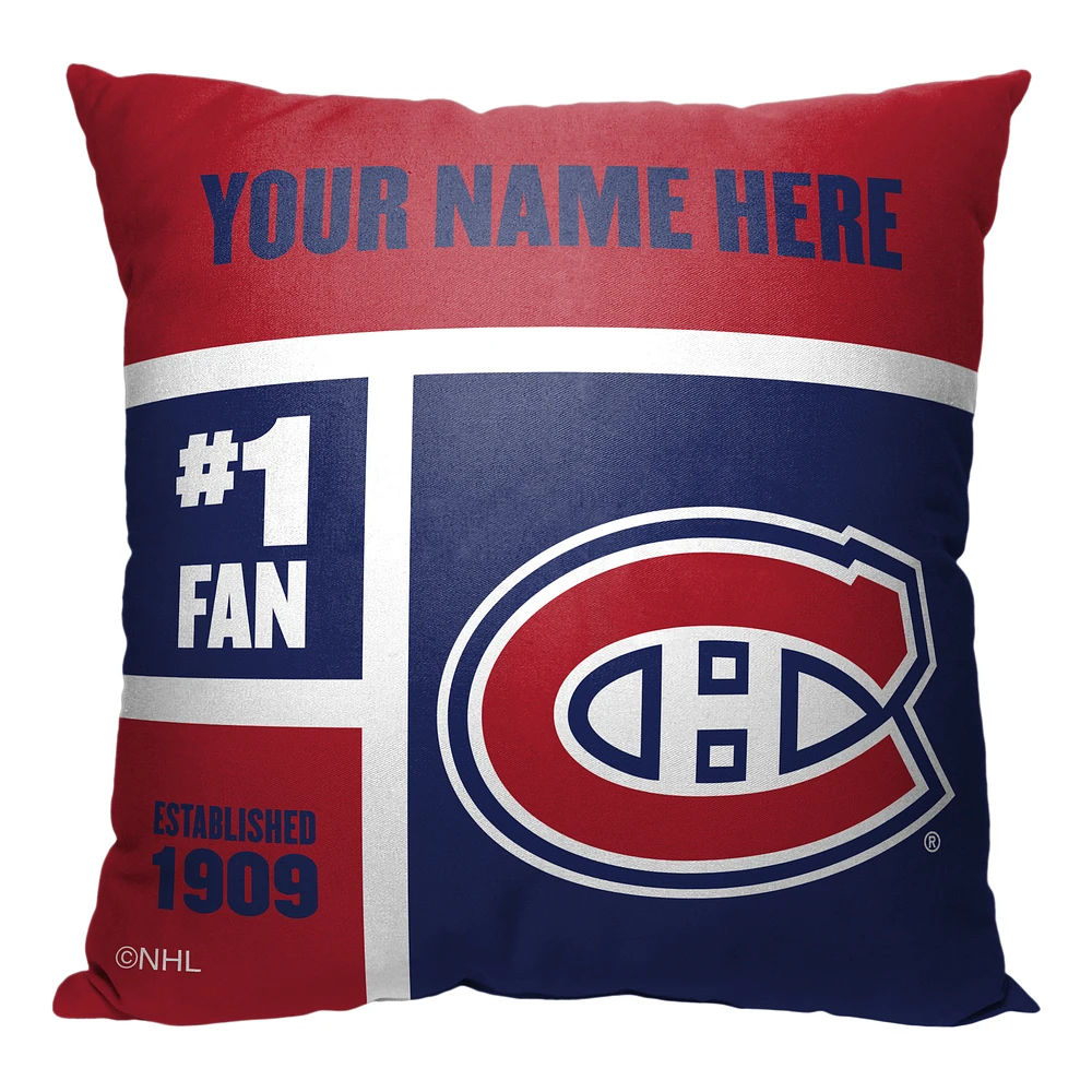 The Northwest Group Montreal Canadiens 18'' x 18'' Personalized Throw Pillow