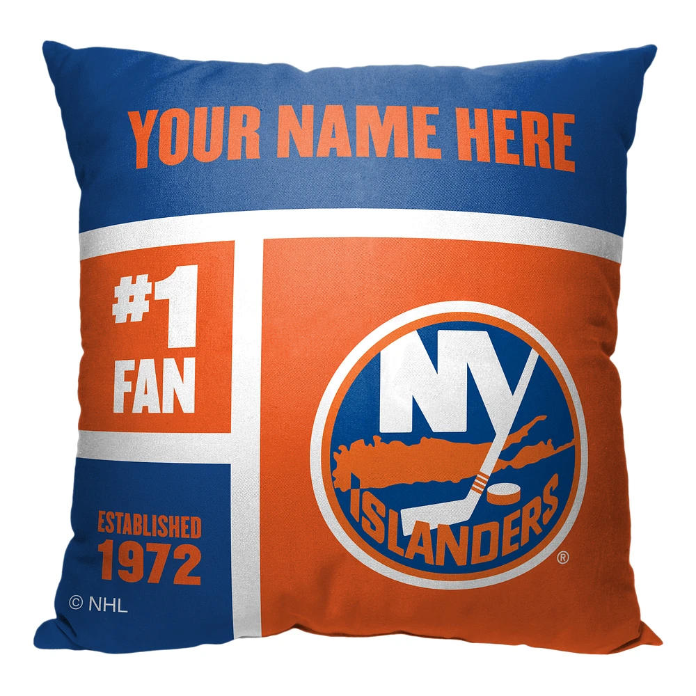 The Northwest Group New York Islanders 18'' x 18'' Personalized Throw Pillow