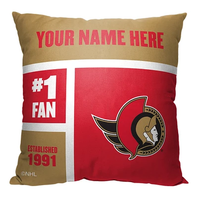 The Northwest Group Ottawa Senators 18'' x 18'' Personalized Throw Pillow