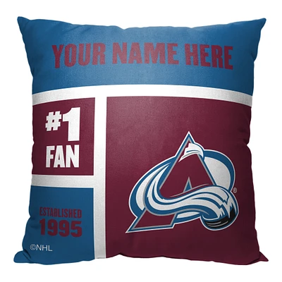 The Northwest Group Colorado Avalanche 18'' x 18'' Personalized Throw Pillow