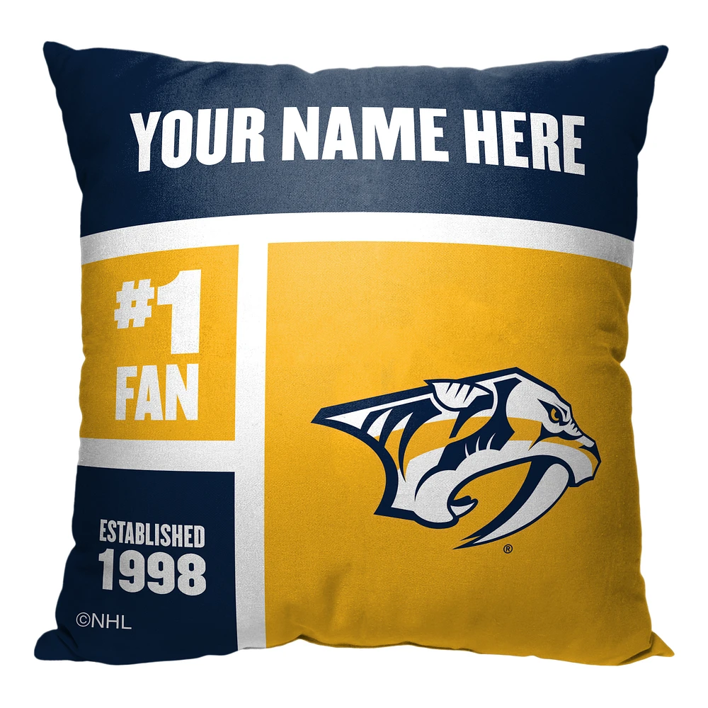 The Northwest Group Nashville Predators 18'' x 18'' Personalized Throw Pillow