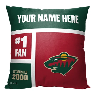 The Northwest Group Minnesota Wild 18'' x 18'' Personalized Throw Pillow