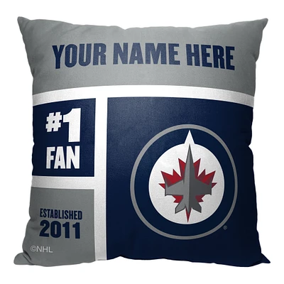 The Northwest Group Winnipeg Jets 18'' x 18'' Personalized Throw Pillow