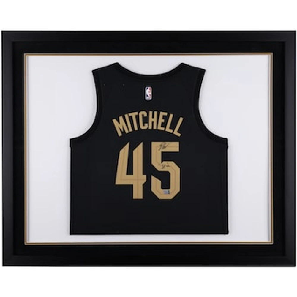 Donovan Mitchell Cleveland Cavaliers Autographed Framed Black Jordan Brand 2022-2023 Statement Swingman Jersey with "Spida" Inscription