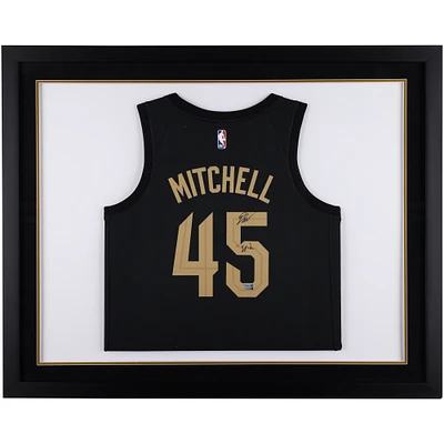 Donovan Mitchell Cleveland Cavaliers Autographed Framed Black Jordan Brand 2022-2023 Statement Swingman Jersey with "Spida" Inscription