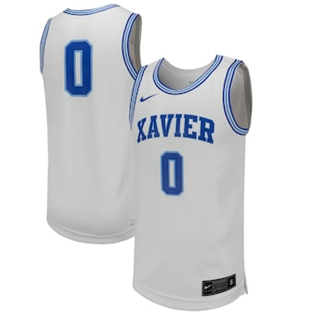 Men's Nike #0 White Xavier Musketeers Replica Basketball Jersey