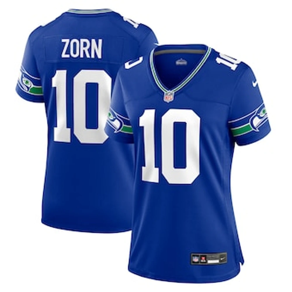 Women's Nike Jim Zorn Royal Seattle Seahawks Throwback Retired Player Game Jersey