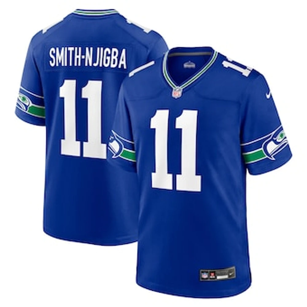 Men's Nike Jaxon Smith-Njigba Royal Seattle Seahawks Throwback Player Game Jersey