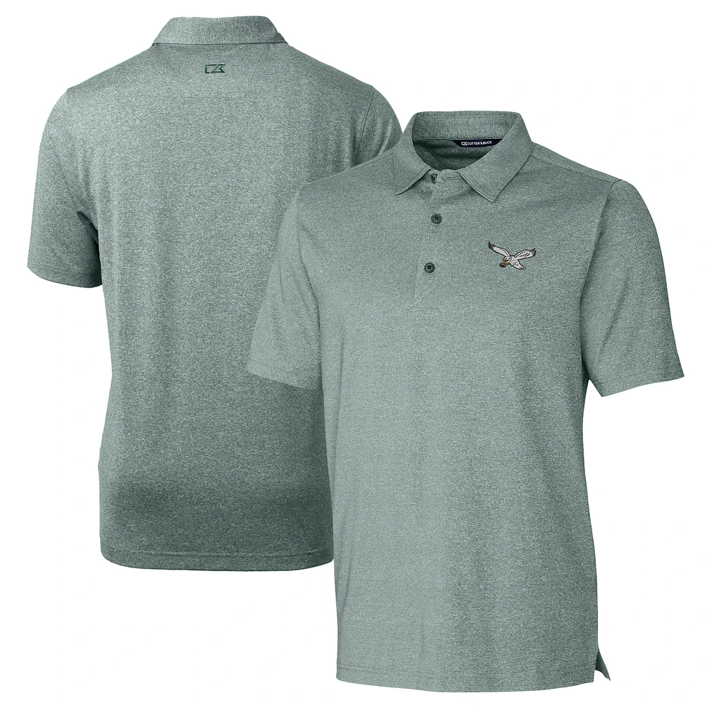 Men's Cutter & Buck Heather Green Philadelphia Eagles Forge Heathered Stretch Polo