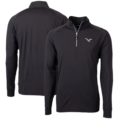 Men's Cutter & Buck Philadelphia Eagles Eco Knit Stretch Recycled Quarter-Zip Pullover