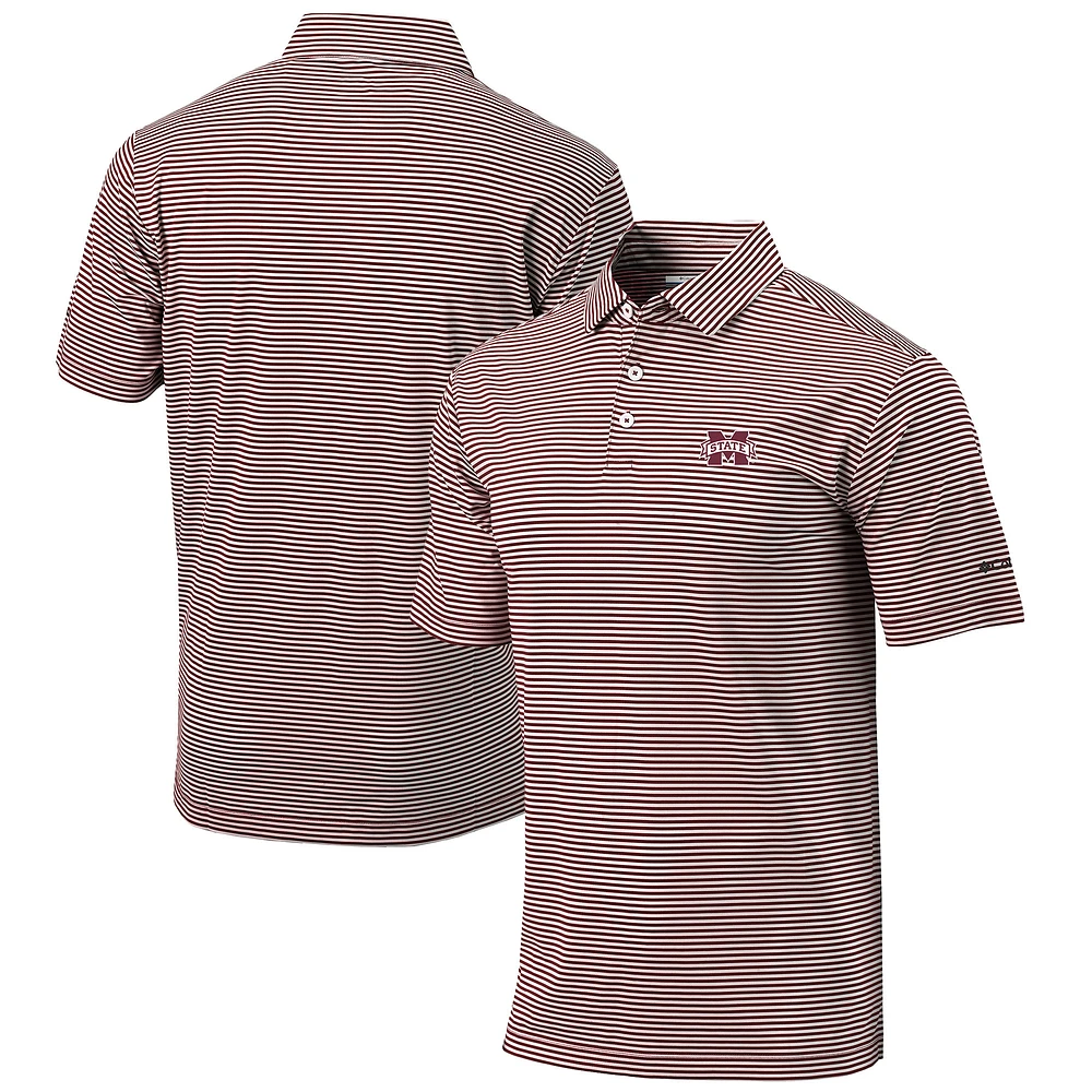 Men's Columbia Maroon Mississippi State Bulldogs Omni-Wick Club Invite Polo