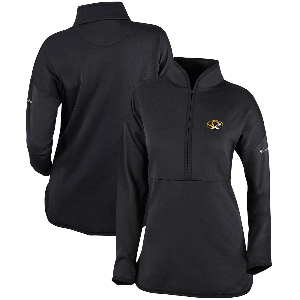 Women's Columbia Black Missouri Tigers Omni-Wick Go For It Half-Zip Pullover Top